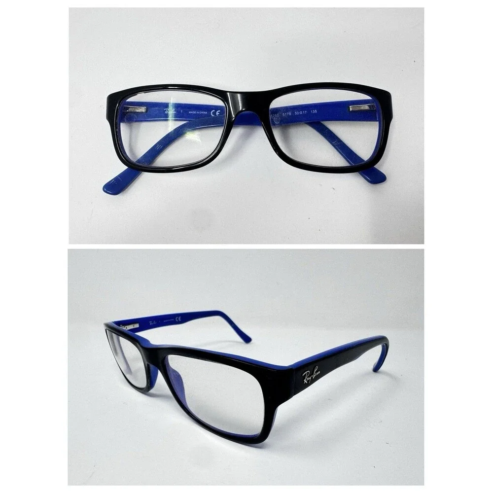 Ray-Ban RB5268 5179 Black Blue Eyeglass Frames 50-17-135 Authentic